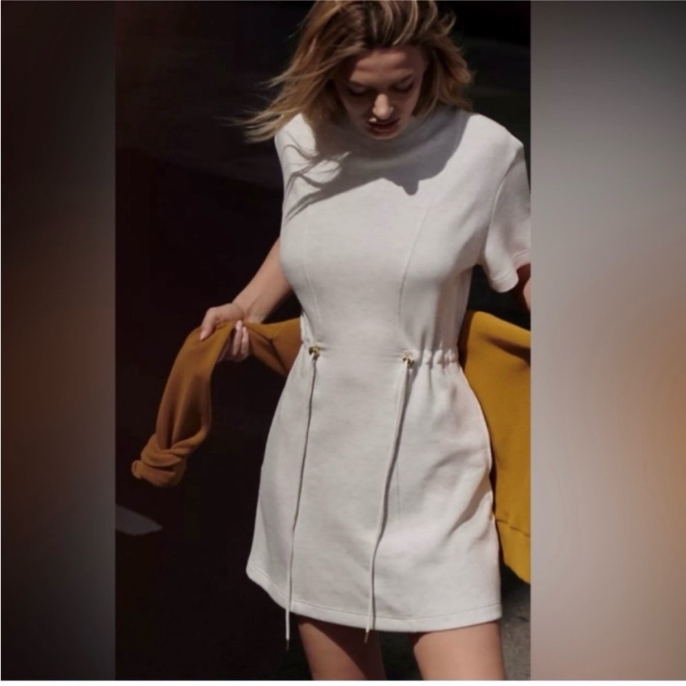 Varley Maple Dress in Ivory Marl, Size Medium